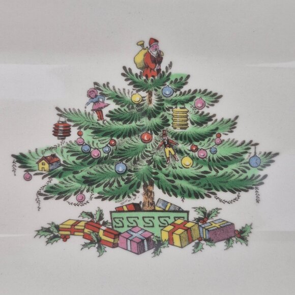 Vintage Spode Christmas Tree Rectangular Tray in Box 9 inch Tray - Picture 8 of 16